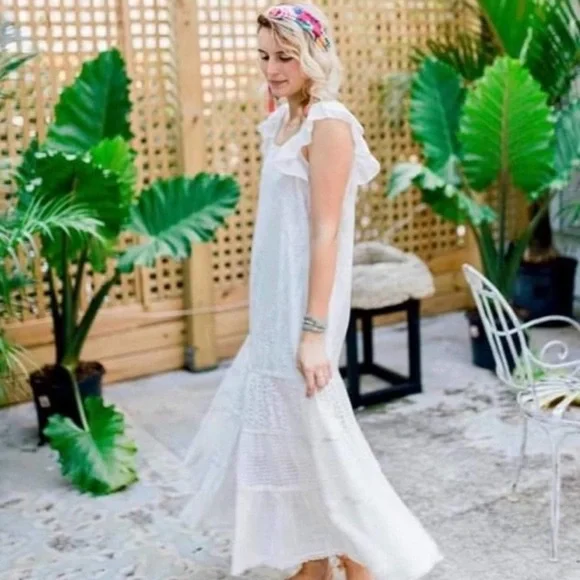 Anthropologie Payal Jain Fallon Eyelet Maxi Dress in White - Picture 4 of 13